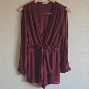 Tobi Wine Red Long Sleeve Outfit